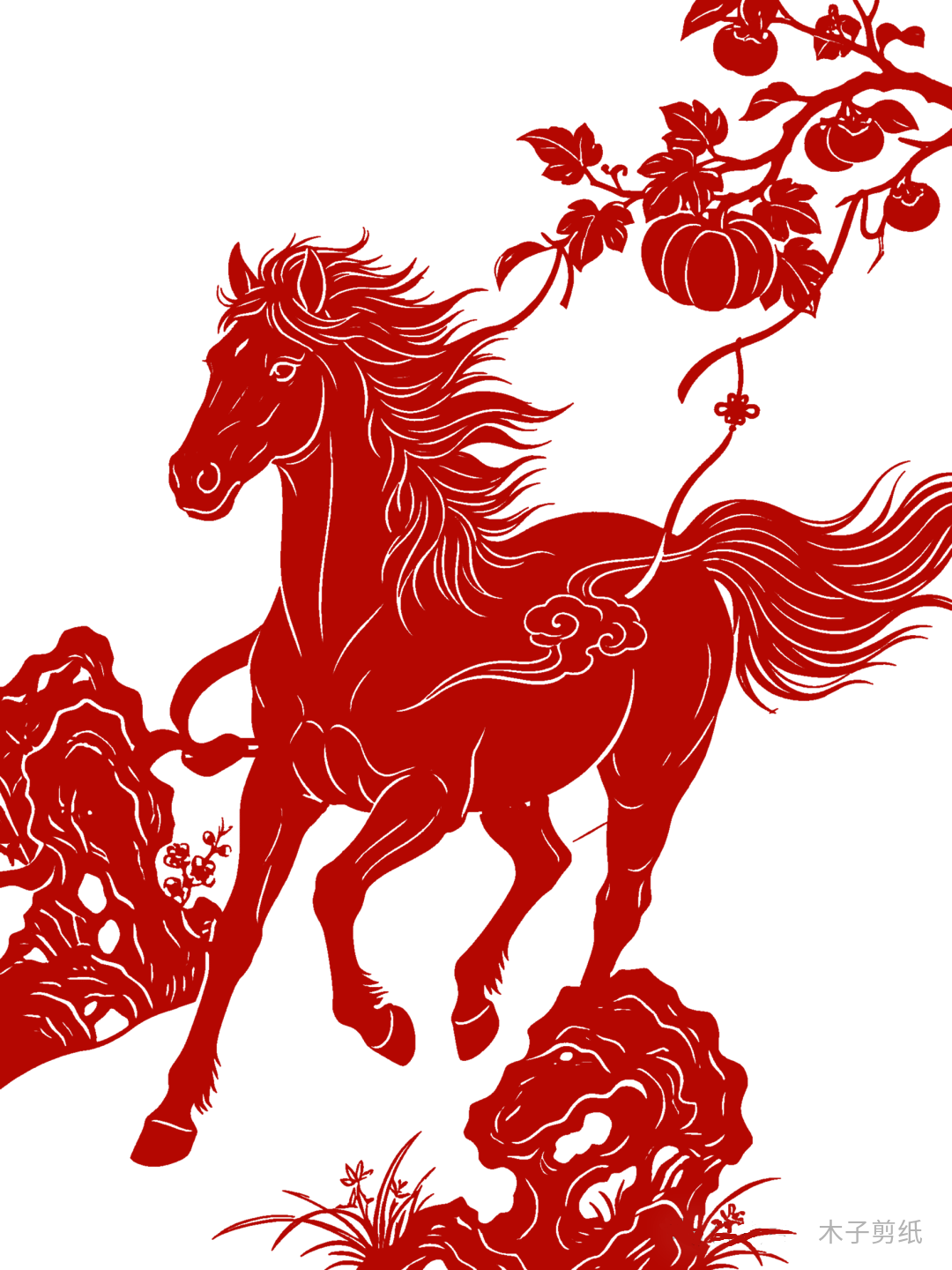 迎世界馬年，賞紅馬剪紙作品